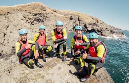 A stag party on a private coasteering adventure