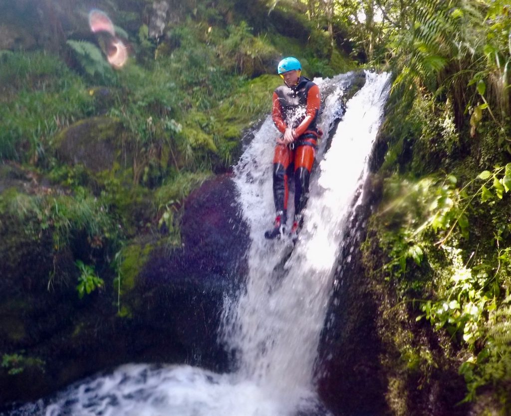A awesome experience sliding down a waterfall in the Dollar canyon Edinburgh 